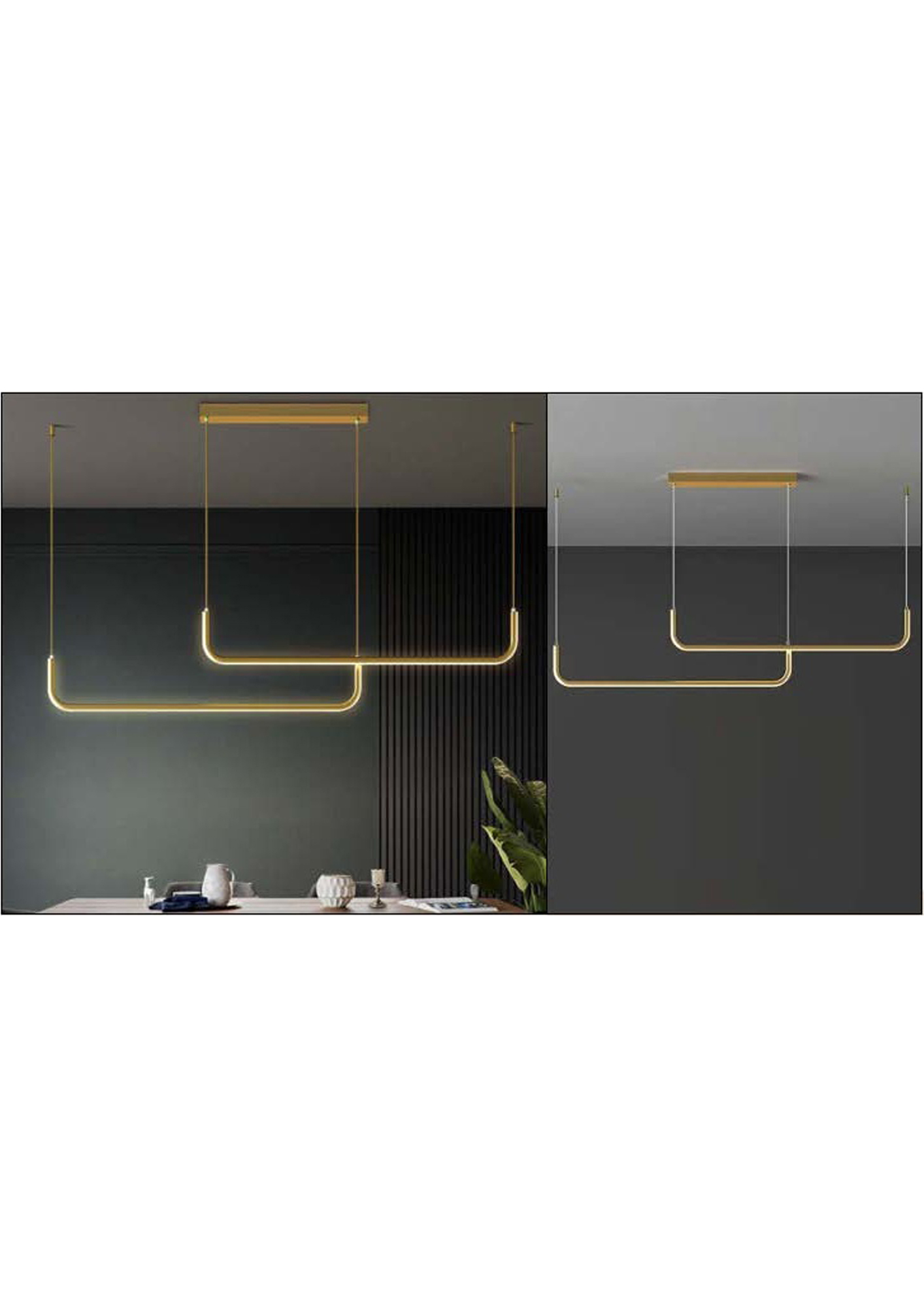 Beyond Lights - Gold Linear Pendant- GL